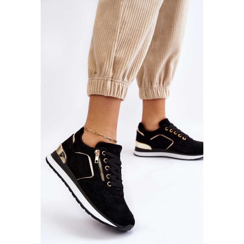 PG1 Riverside Black Suede Platform Trainers 2