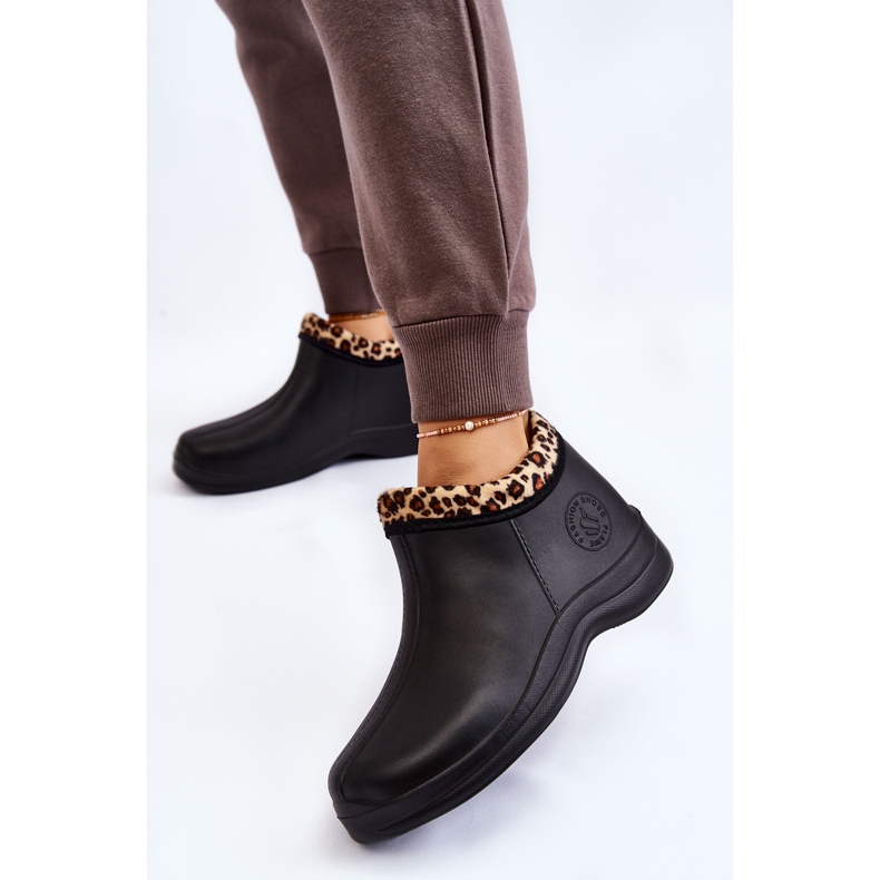 PM2 Women's Slip-on Rain Boots Warm Spots Black Izera 2