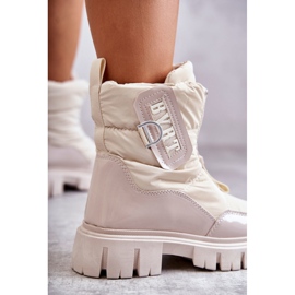 PM1 Women's Beige Warm Snow Boots With Zipper Marit 2