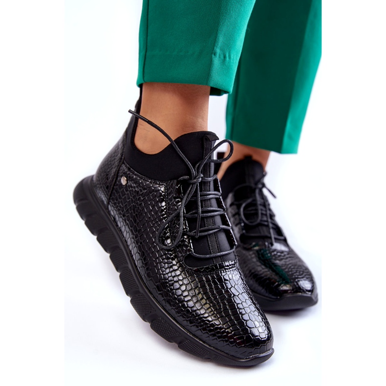 Vinceza Women's Light Slip-on Sneakers Black Soroco 2