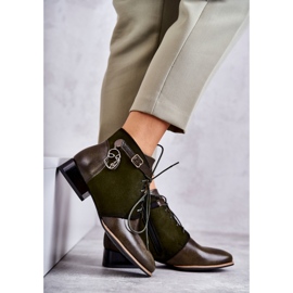 Women's leather boots Maciejka 5743A-09 Green boots 1