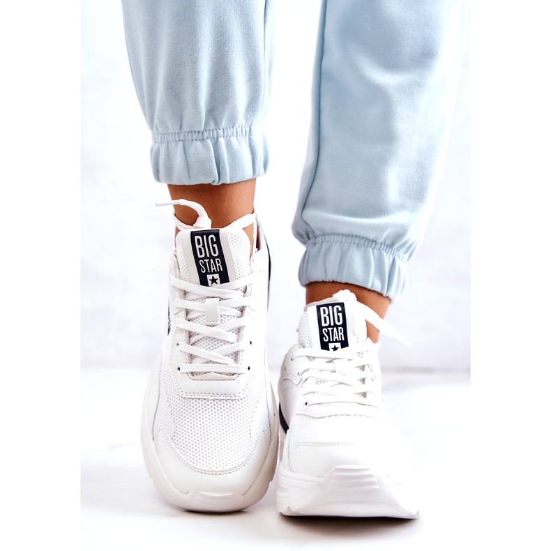 Fashionable Sneakers Sport Shoes Big Star JJ274596 White navy blue 4