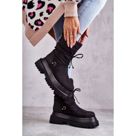 Women's snow boots on the platform black 1