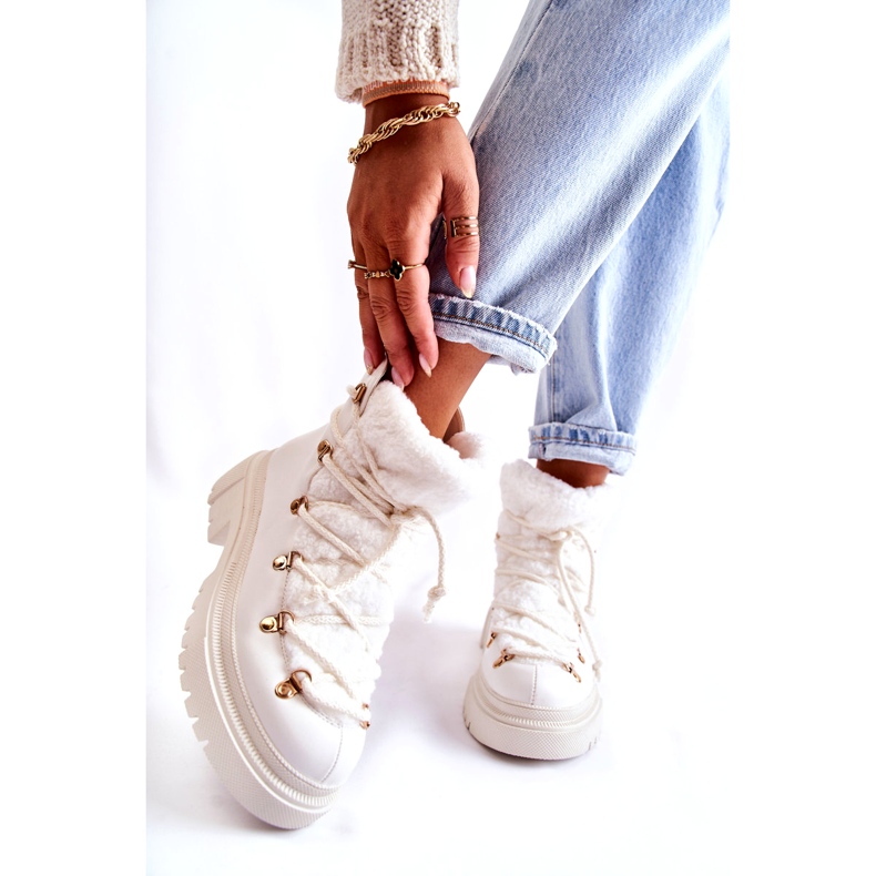 PS1 Eco-Leather Warm Boots Trappers White Arisa 1 PS1 Eco-Leather Warm Boots Trappers White Arisa 1