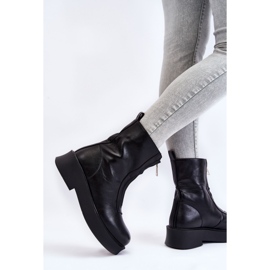 BM Women's Zipper Boots On The Platform Black Laretto 2
