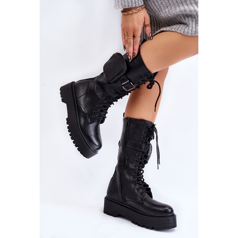 BM Women's Bov Boots With Kidney Lace Up Black Lillien 2 BM Women's Bov Boots With Kidney Lace Up Black Lillien 2