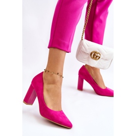 PS1 Suede Pumps On A Fashionable Heel Fuchsia Estellia pink 2