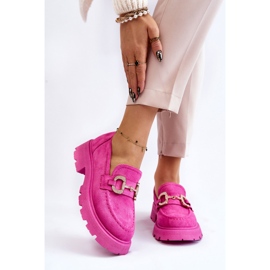 PS1 Women's Suede Platform Shoes Pink Deira 1