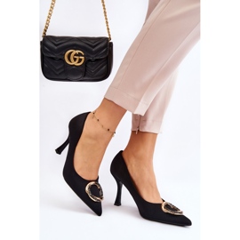 PS1 Elegant High Heels With Fashionable Black Precious Decoration 2