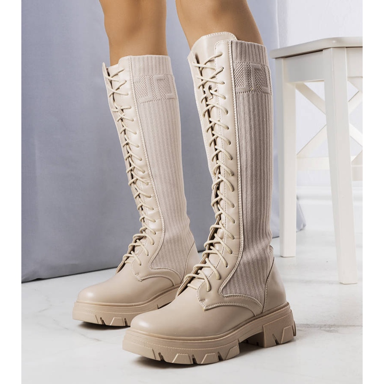 BM Beige lace-up boots from Montis 1