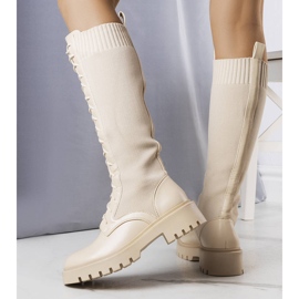 BM Beige lace-up boots from Monren 1