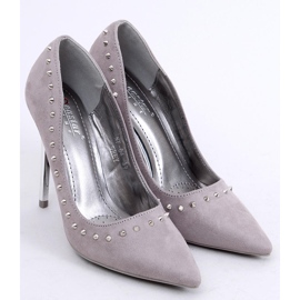 Suede heels with gray nf-04p Gray studs grey 1