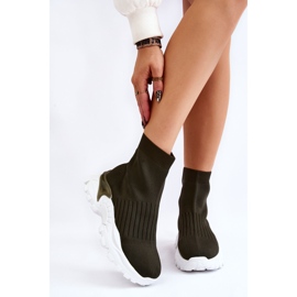 Women's High Sock Sport Shoes Green Jovie 1