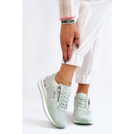PG1 Women's Sports Shoes With A Decorative Zipper Green Adrea 1 PG1 Women's Sports Shoes With A Decorative Zipper Green Adrea 1