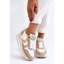 PG1 Women's Wedge Sports Shoes White And Beige Neva 1