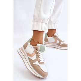 PG1 Women's Wedge Sports Shoes White And Beige Neva 2