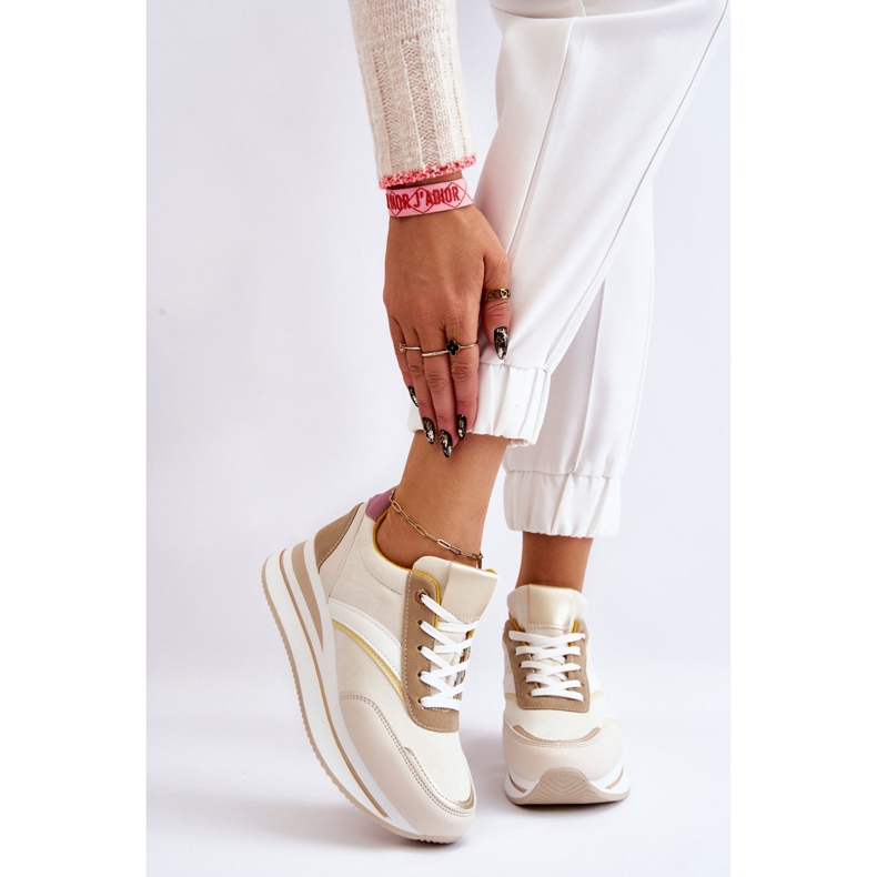 PG1 Hermain Beige Wedge Sneakers white 1
