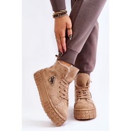 PM1 High Insulated Suede Sneakers Beige Evren 1