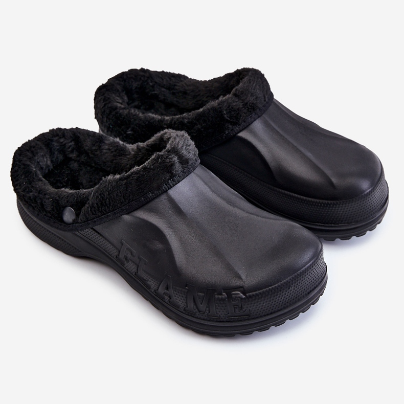 PM2 Men's Warm Crocs Slides Black Calmo 1