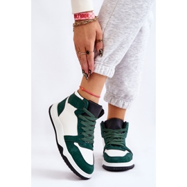 BM High Women's Sport Shoes Sneakers White-Green Rumor 1