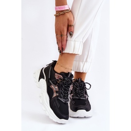 PA1 Women's Sports Shoes Laced On The Platform Black Minea 1