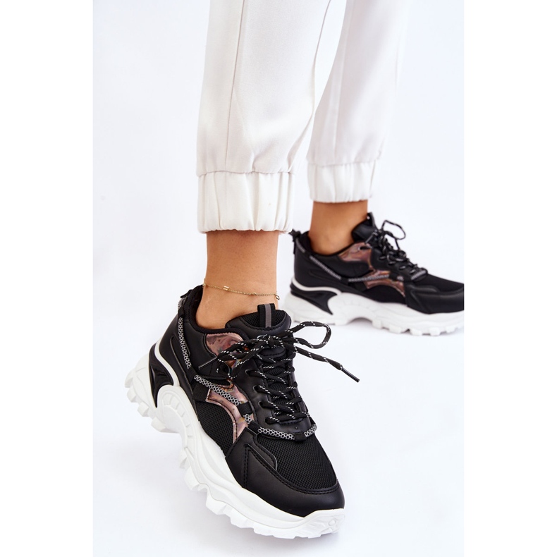PA1 Women's Sports Shoes Laced On The Platform Black Minea 2