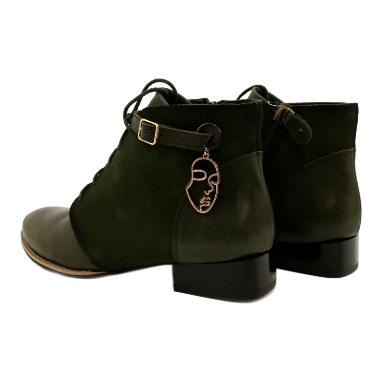 Women's leather boots Maciejka 5743A-09 Green boots 5
