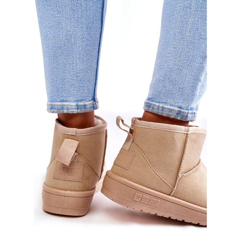 Women's insulated snow boots Big Star KK274290 Beige 2