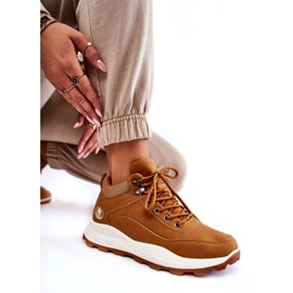 Women's insulated Camel trekking boots brown 4