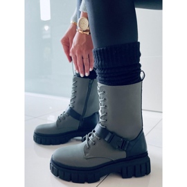 BM Kieran Green flat lace-up boots 2