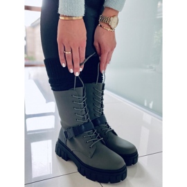 BM Kieran Green flat lace-up boots 1