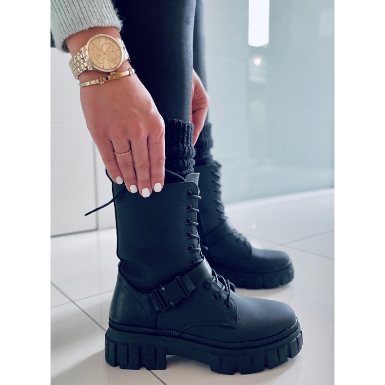 BM Kieran Black flat lace-up boots 1