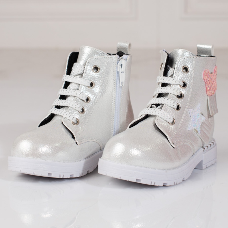 Girls' silver ankle boots 1