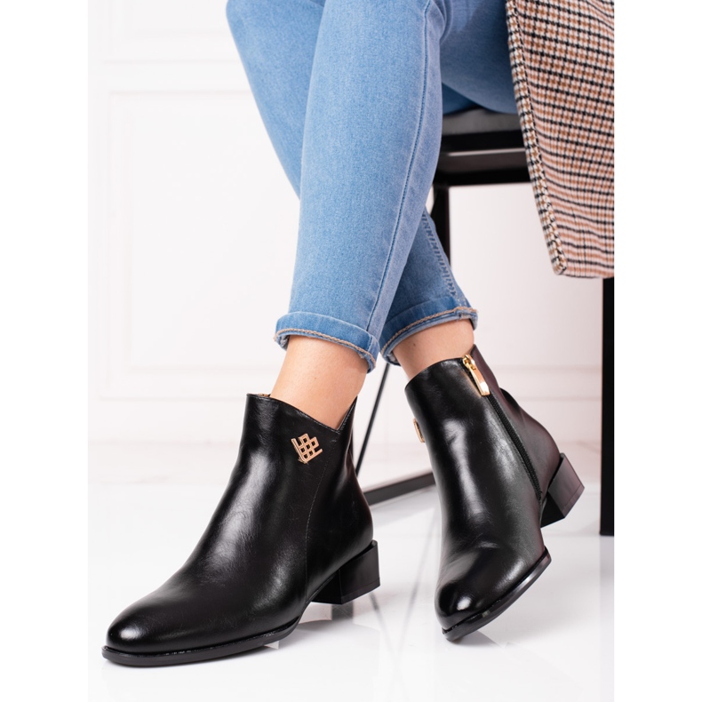 W. Potocki Potocki women's boots with flat heels black 1
