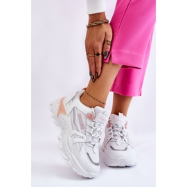 BM Fashionable Women's Platform Sneakers White-Pink Biko 1 BM Fashionable Women's Platform Sneakers White-Pink Biko 1