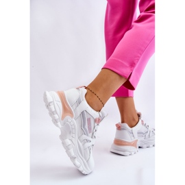 BM Fashionable Women's Platform Sneakers White-Pink Biko 2