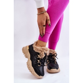 PM1 Women's Insulated Sports Shoes Lace-up Black Beige Kerberos 1