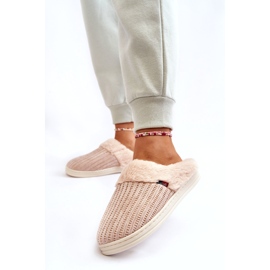 PA1 Women's Insulated Slip-On Slippers With Fur Beige Leriss 2