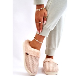 PA1 Women's Insulated Slip-On Slippers With Fur Beige Leriss 1