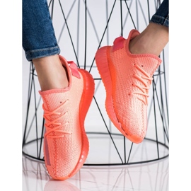 SHELOVET Textile Sneakers On The Platform orange 1