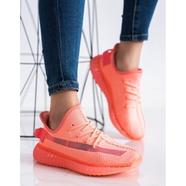 SHELOVET Textile Sneakers On The Platform orange 2