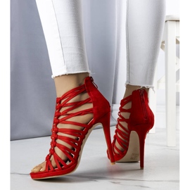 BM Red Pompis high heel sandals 1