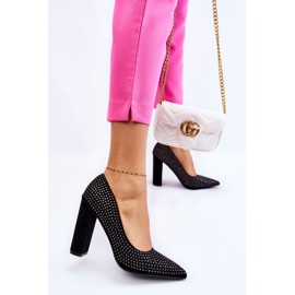 Suede Pumps With Decorative Studs Black Dories 2