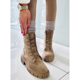 PA1 Kelis Khaki lace-up boots beige 2