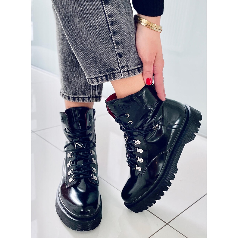 PA1 Kari Black lace-up boots 2
