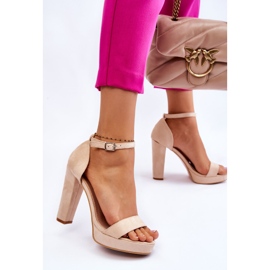 Suede Sandals On Beige Spectacular Heel 2