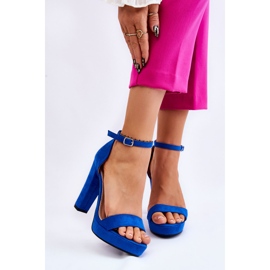 Blue Spectacular Suede Heel Sandals 1