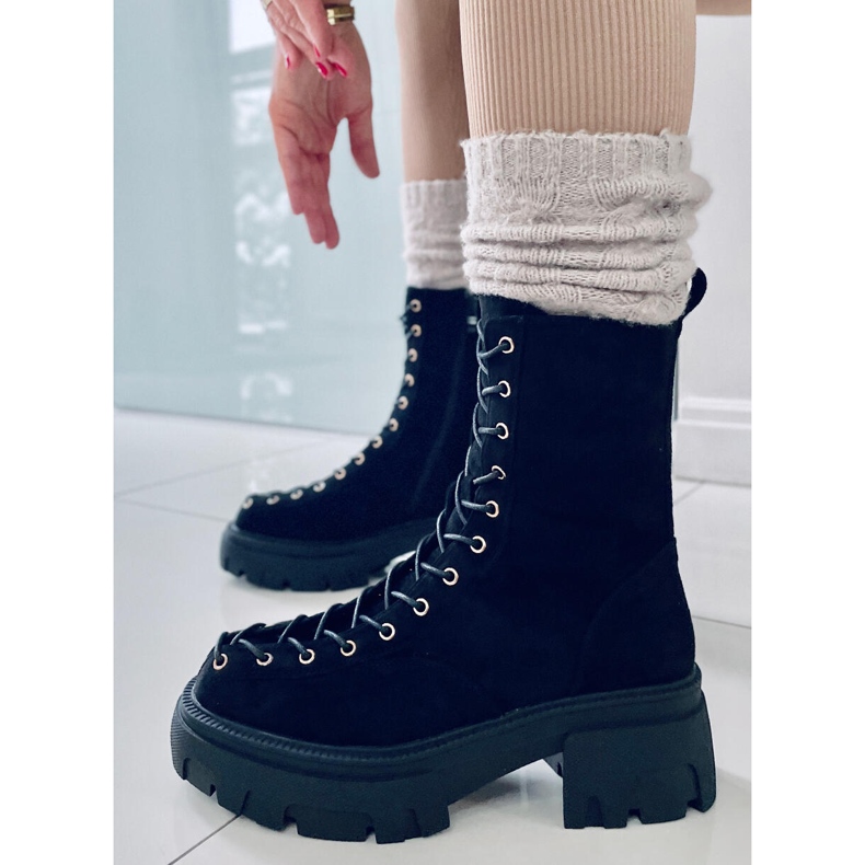 BM Wayne Black women's lace-up boots 1