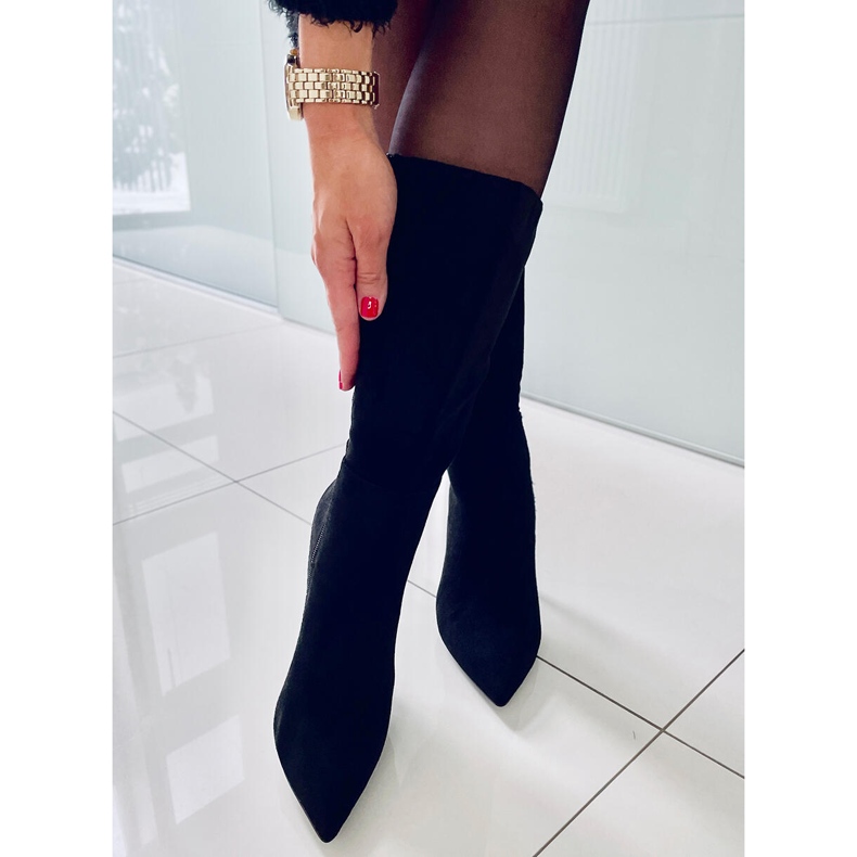 BM Classic suede high heel boots Marissa Black 2 BM Classic suede high heel boots Marissa Black 2