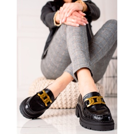Loafers With Eco Leather Fashion LA.FI black golden 1